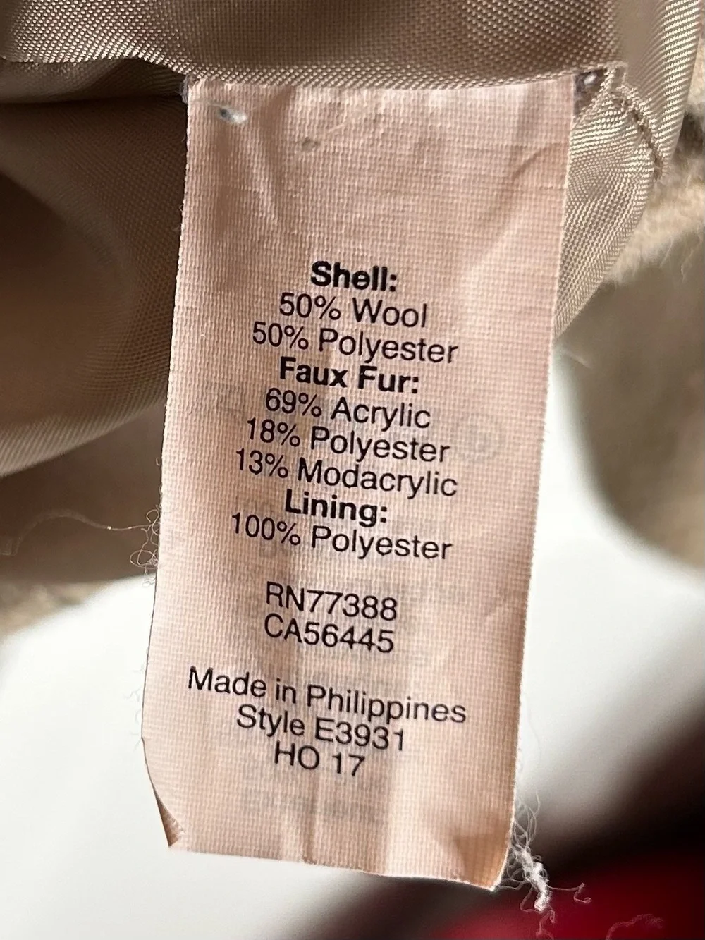 J. Crew Taupe Hooded Wool-Blend Trench Coat with Faux Fur Trim